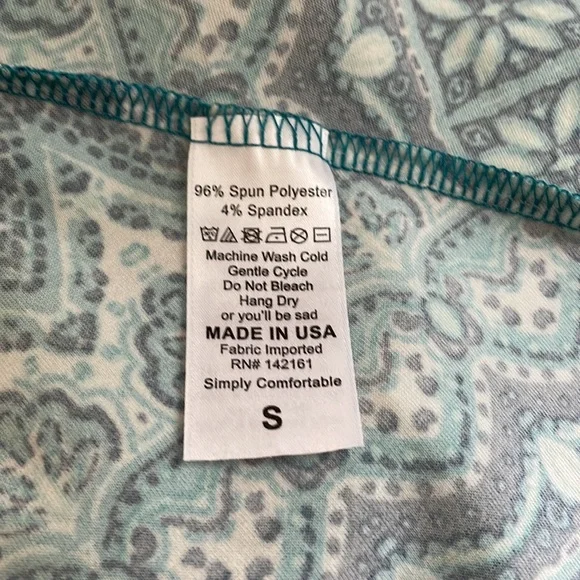 Lularoe Azure turquoise abstract skirt - Picture 7 of 8